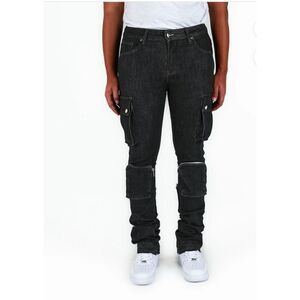 Pheelings Never Look Back Cargo Flare Stack Denim Jeans